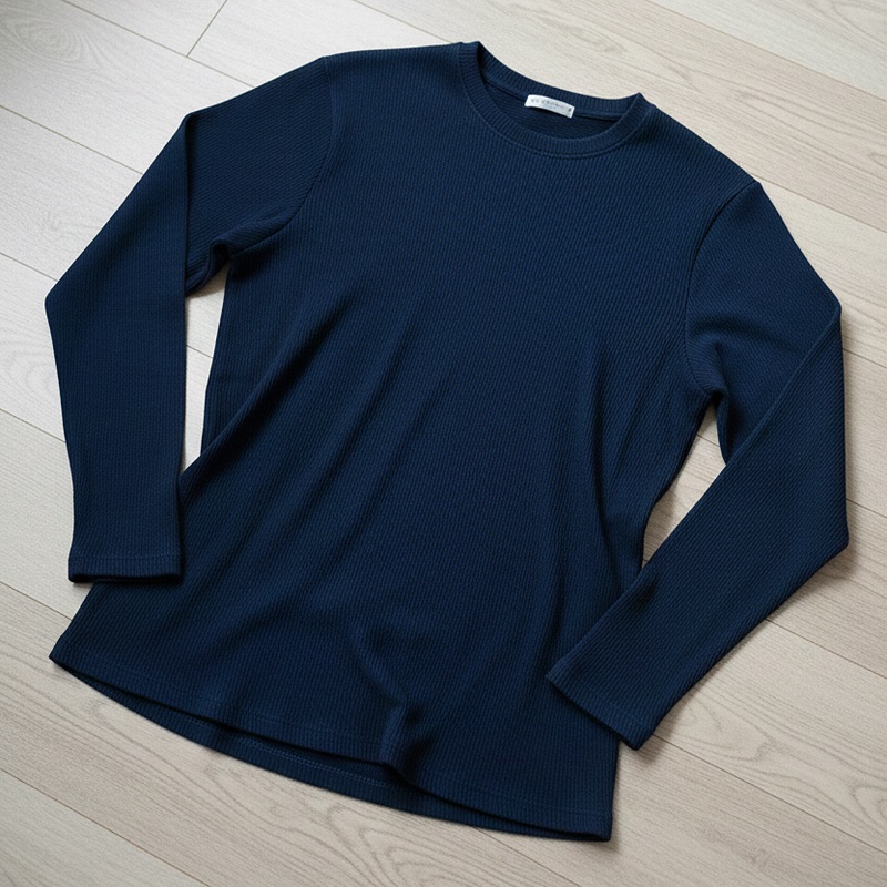 بلوز مردانه آستین بلند سرمه ای مدل Atra