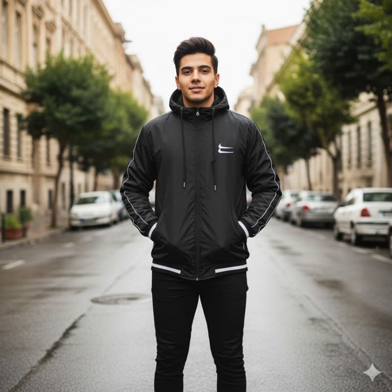 کاپشن دو نایک مشکی مردانه مدل Sina