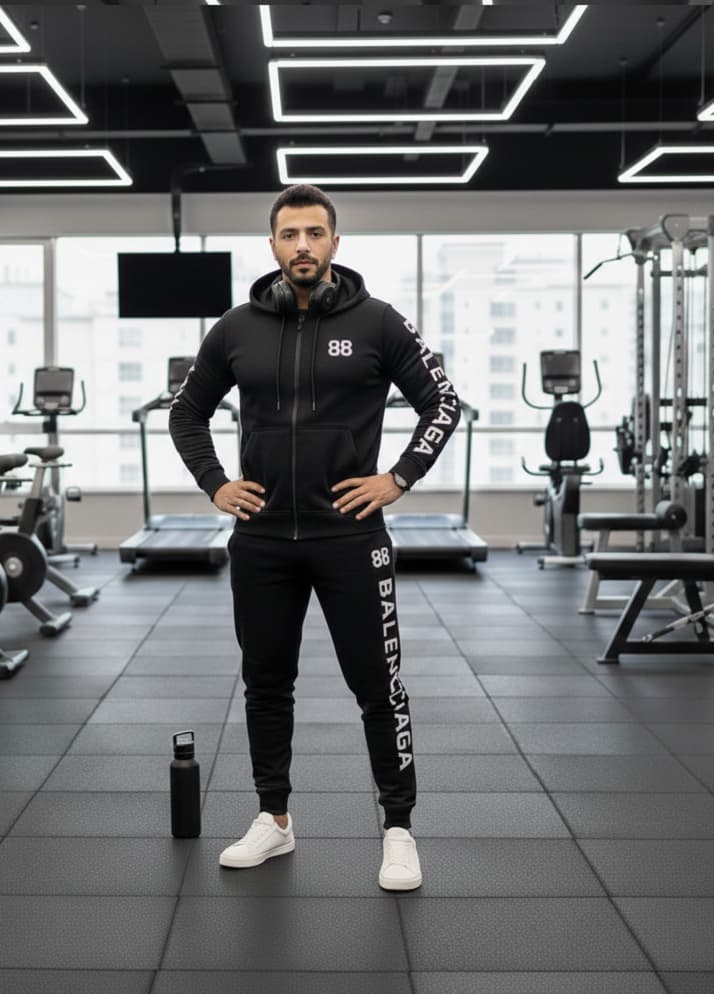 ست سوییشرت شلوار مردانه بالنسیاگا مدل Hami-مشکی